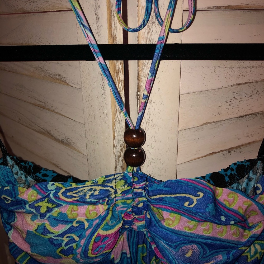 💎👛🆕 👗 Summer Strapless String Halter Turquoise - Picture 3 of 6